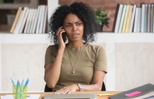 Woman being asked inappropriate questions during phone interview