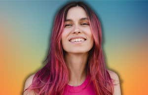woman with colorful hair