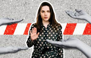 Woman setting boundaries with disrespectful people