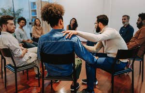 Finding support in a group meeting setting.