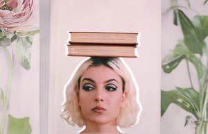 Tough woman strengthening mental muscles