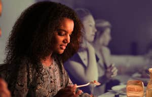 Woman is at risk of developing an eating disorder.
