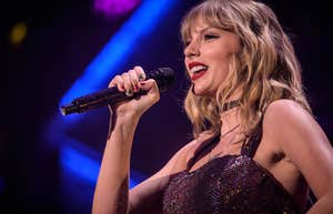 Taylor Swift performing on stage