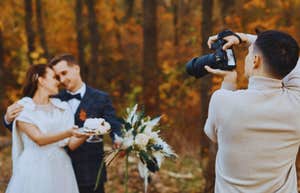 wedding photographer taking pictures