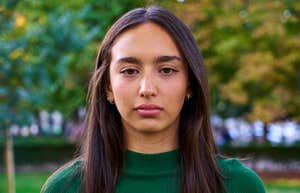 gen z girl looking serious