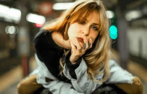 Woman breaking her own bad relationship patterns.