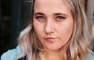 serious looking gen z girl