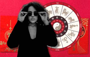 confident woman wearing sunglasses chinese zodiac signs january 2025 monthly horoscope