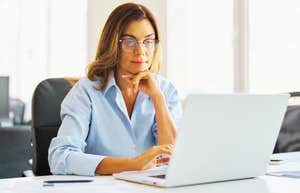 woman working on computer 