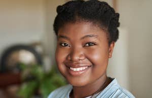 Smiling woman who has meaningful relationships