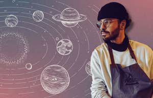 man looking at planets in important dates february 2025 astrology