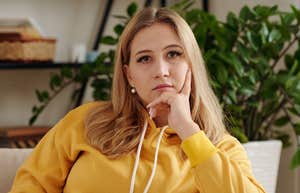 intelligent woman thinking