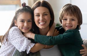 Single mom and her kids