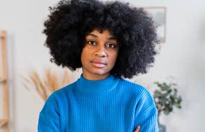 Confident woman looking directly at the camera. 