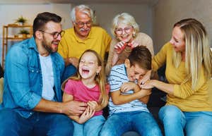 family of four living with parents 