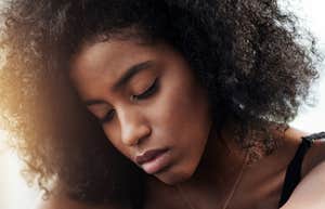 Woman has social anxiety.