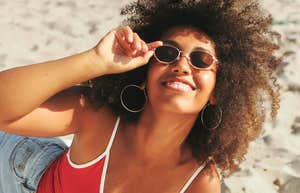 Woman on vacation, traveling more to live longer. 