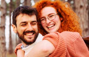 Old fashioned deeply happy couple.
