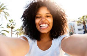 Happy person who feels lighter than others.