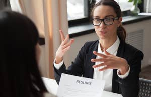 woman in a job interview