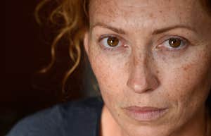 ignorant woman about to say careless phrases