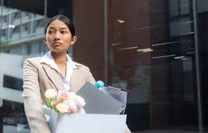 woman leaving job after being laid off