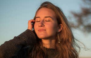 Woman loves being alone.