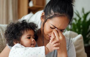 Mom is burnt out trying to be a super-mom.