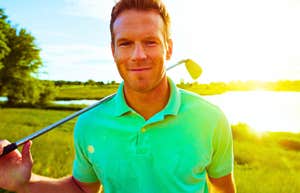 attractive man who likes watching golf