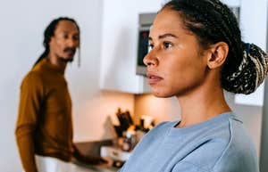 kind woman being disrespected by her husband at home