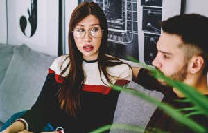 unhappy couple marriage counseling