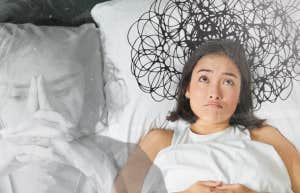 Woman stressed out from overthinking