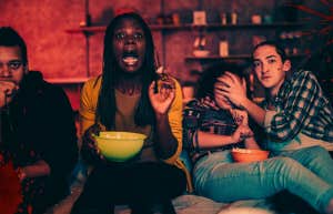 friends watching best horror movies based on true stories