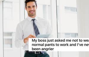 boss, pants, employee, dress code 