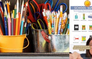 school supplies and @thebossyhouse tiktok school supply list