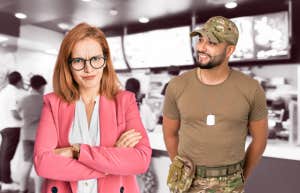 military, discount, restaurant, customer 