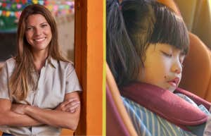 daycare worker, car seat, sleeping child 