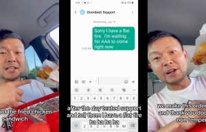 DoorDash driver, text message