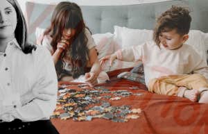 Mom not validating her children while they work on a puzzle
