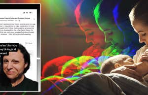 TikToker reacting to a foster mom's desire to breastfeed foster babies