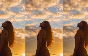 woman looking at the sky