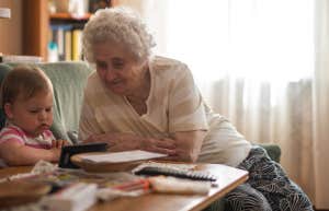 Grandma with grandchild