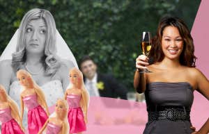 Wedding toast and bride