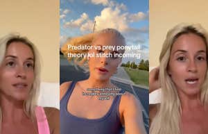 Brynn Baker talking about ponytails on TikTok