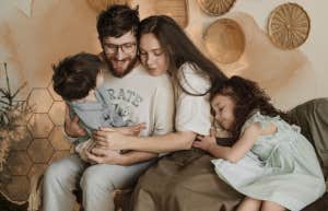 Couple parenting their own children