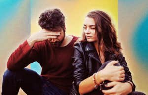 5 Painfully Honest Reasons To End Your Relationship Man with his hand on his head, woman breaking up with partner