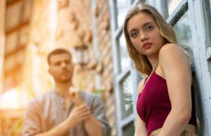 girl and guy with backlight