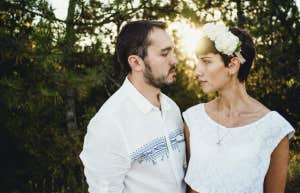 man and woman romantic photo