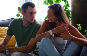 couple sitting talking