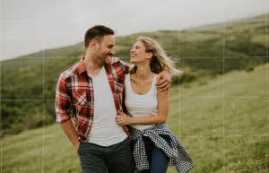 Couple hiking outdoors 